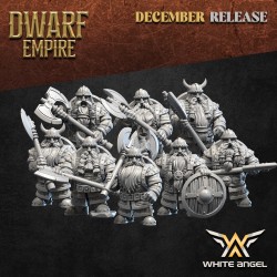 Great Dwarf Warrior x 7 + cmd - Bigusson - Druk 3D - White Angels