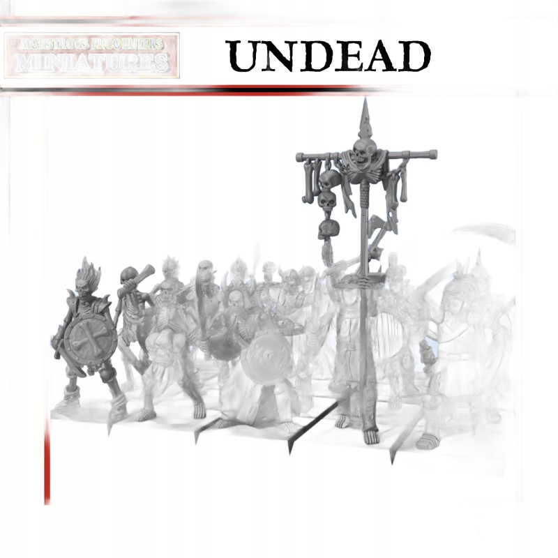 Skeleton Warriors Unit x10 - Bigusson - Druk 3d - Monstrous Encounters