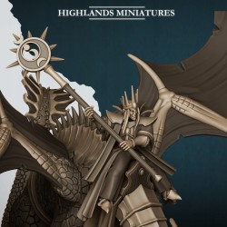 Aegean Elf Great Mage on Dragon - Bigusson - druk 3d - Highlands Miniatures