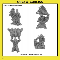 ORCS & GOBLINS: Cave Goblin Catchers x4 - Druk 3d - Monstrous Encounters