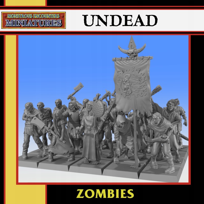 UNDEAD: Zombies Unit x 10 - Druk 3d - Highlands Miniatures