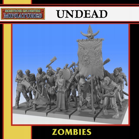 UNDEAD: Zombies Unit x 10 - Druk 3d - Highlands Miniatures