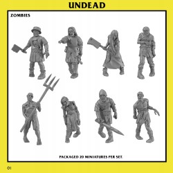 UNDEAD: Zombies Unit x 10 - Druk 3d - Highlands Miniatures
