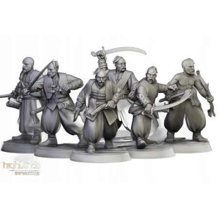 Harbor Cossacks x7 + cmd - Druk 3d - Highlands Miniatures