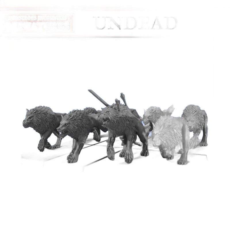 UNDEAD: Dire Wolves Unit x8 - Bigusson - Druk 3D - Monstrous Encounters