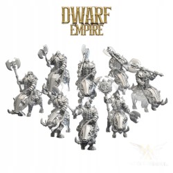 Dwarf Boar Warrior x 7 + cmd - Bigusson - Druk 3D - White Angels