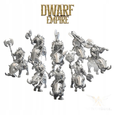 Dwarf Boar Warrior x 7 + cmd - Bigusson - Druk 3D - White Angels