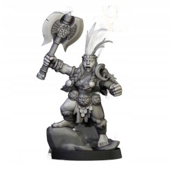 Dwarf Demonseeker Female Scenic Base - Bigusson - Highlands Miniatures