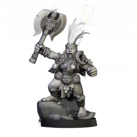 Dwarf Demonseeker Female Scenic Base - Bigusson - Highlands Miniatures