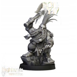 Dwarf Demonseeker Male Scenic Base - Bigusson - Highlands Miniatures