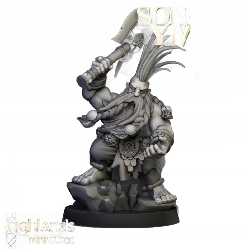 Dwarf Demonseeker Male Scenic Base - Bigusson - Highlands Miniatures