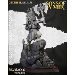 Dwarf Demonseeker Female Scenic Base - Bigusson - Highlands Miniatures