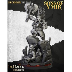 Dwarf Demonseeker Female Scenic Base - Bigusson - Highlands Miniatures