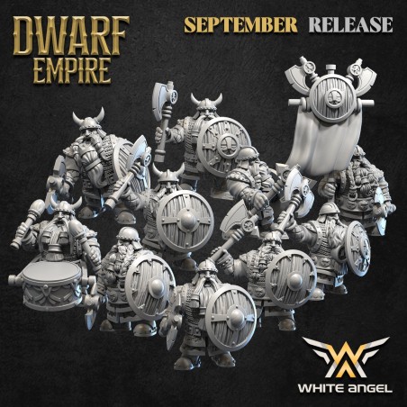 DWARF WARRIOR x 10 - Bigusson - Druk 3D - White Angels