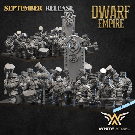 IRONHAMMER - DWARF EMPIRE x 7 + grupa dowodzenia - Bigusson - Druk 3D