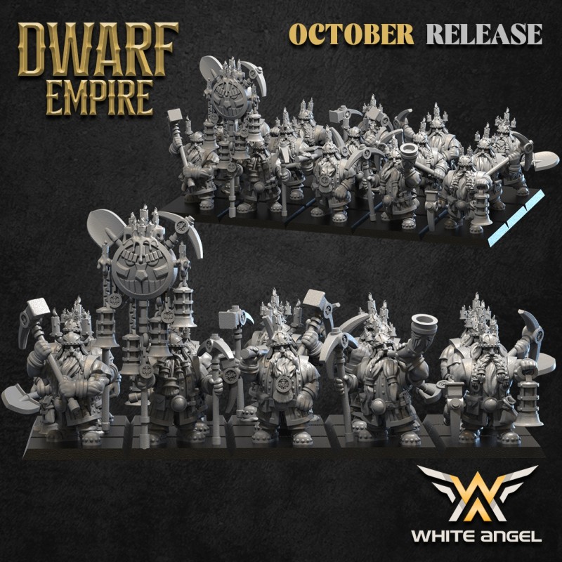 DWARF MINER x 10 - Bigusson - Druk 3D - White Angels