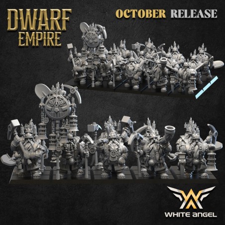 DWARF MINER x 10 - Bigusson - Druk 3D - White Angels