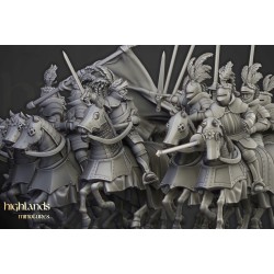 Sunland Knights on Horse x 2 + 3 cmd - druk 3d - Highlands Miniatures