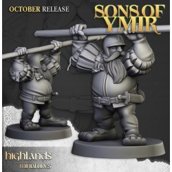 Dwarf Pikemen Unit x10 regular - Bigusson - Druk 3d - Highlands Miniatures