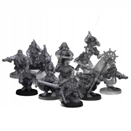 Dwarf Pirates x 10 - Bigusson - Druk 3d - Highlands Miniatures