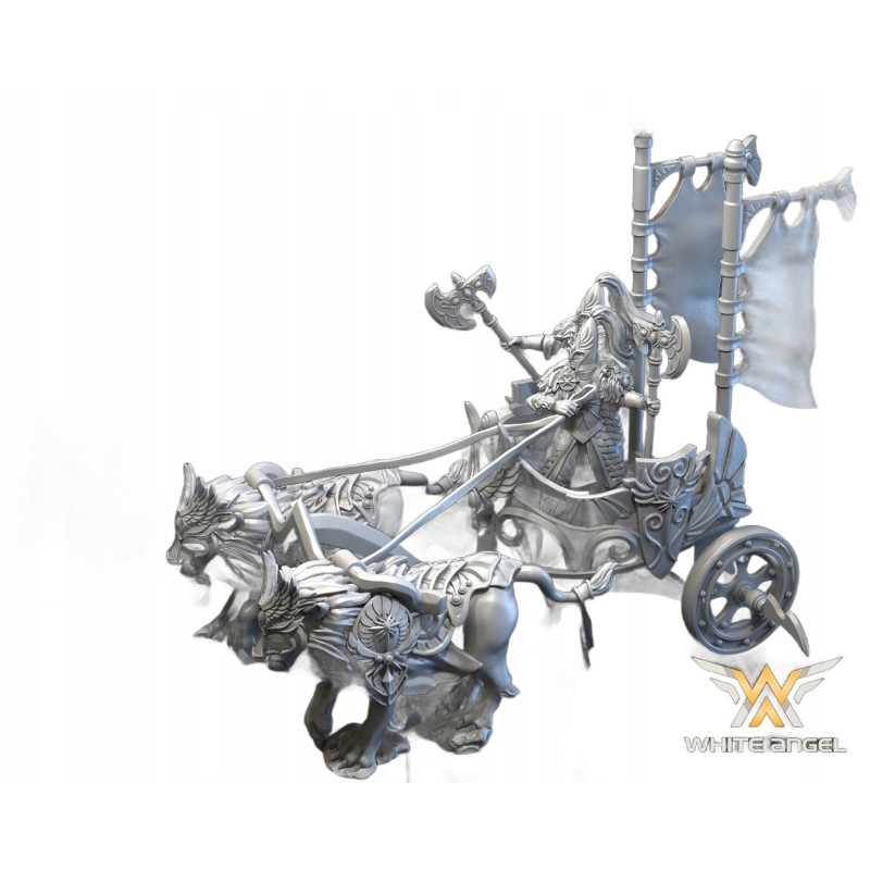 Chariot of Lions - Bigusson - Druk 3D - White Angels