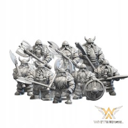 Great Dwarf Warrior x 7 + cmd - Bigusson - Druk 3D - White Angels