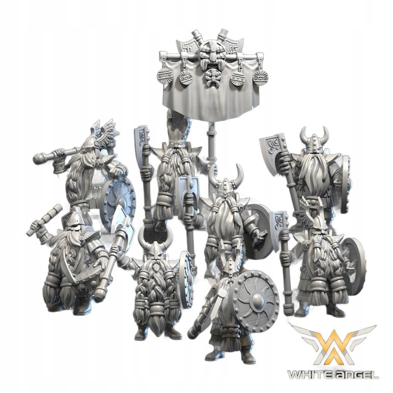 MASTER BEARD WARRIOR x 7 + cmd - Bigusson Miniatures - Druk 3D