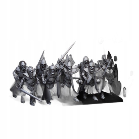 Skeletal Guard with hand weapons x 5 regular - 3d - Highlands Miniatures