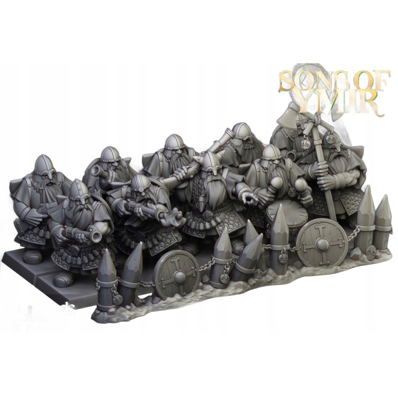 Dwarfs Marksmens x7 + command - Bigusson - Druk 3d- Highlands Miniatures