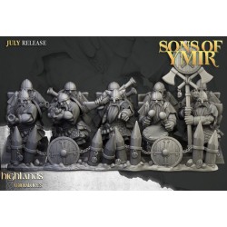 Dwarfs Marksmens x7 + command - Bigusson - Druk 3d- Highlands Miniatures