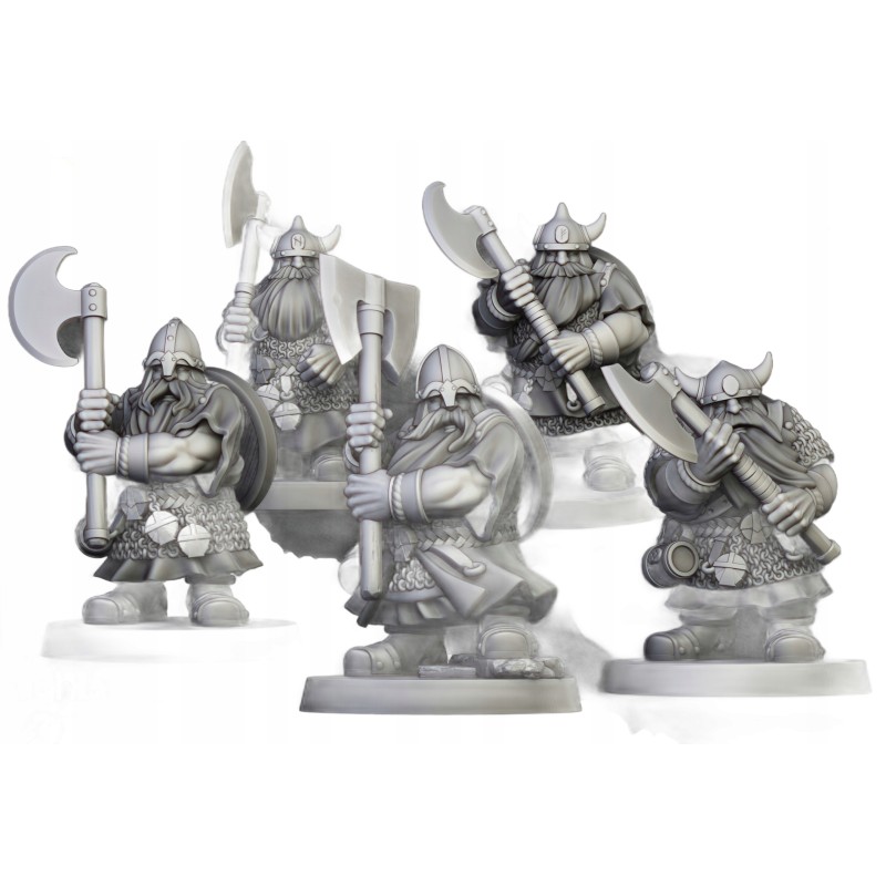 Dwarfs Warriors Two Handed Unit x7 + command - Highlands Miniatures