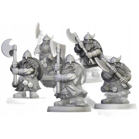 Dwarfs Warriors Two Handed Unit x7 + command - Highlands Miniatures