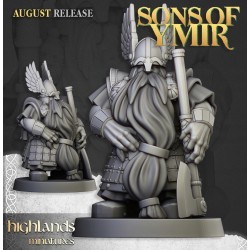 Dwarf Veterans Unit x7 + cmd - Bigusson - Druk 3d - Highlands Miniatures