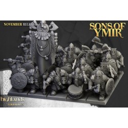 Dwarf Huscarls Unit x7 + cmd - Bigusson - Highlands Miniatures