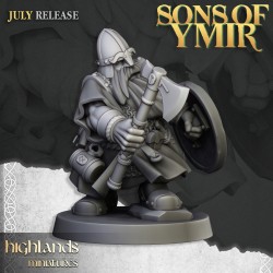 Dwarfs Warriors Unit x7 + cmd - Bigusson - Druk 3d - Highlands Miniatures
