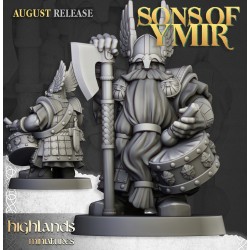 Dwarf Veterans Unit x7 + cmd - Bigusson - Druk 3d - Highlands Miniatures