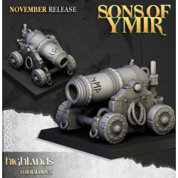 Dwarf Artillery 1 + crew - Druk 3d - Highlands Miniatures
