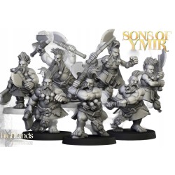 Dwarf Deathseekers x7 +cmd - Bigusson - Druk 3d - Highlands Miniatures