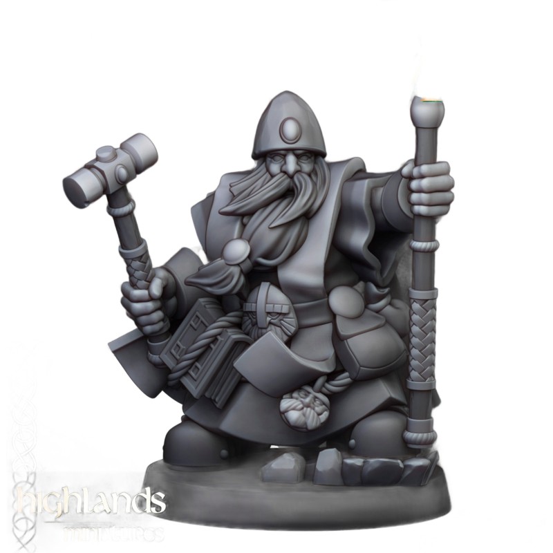 Dwarf Runepriest v1 - Bigusson - Druk 3d - Highlands Miniatures