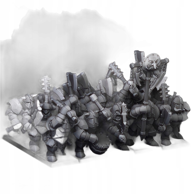 Armoured Orcs x7 +cmd - Bigusson - Druk 3d - Highlands Miniatures