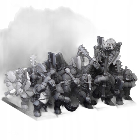 Armoured Orcs x7 +cmd - Bigusson - Druk 3d - Highlands Miniatures