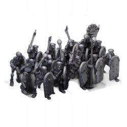 Ancient Skeletons with hand weapons x7 + command - Highlands Miniatures
