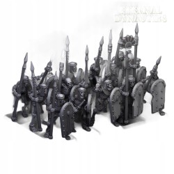 Ancient Skeletons with Spears x7 + command - Highlands Miniatures
