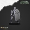 Ancient Skeletons with hand weapons x7 + command - Highlands Miniatures