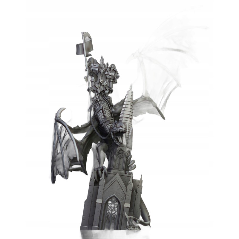 Ezekiel, Lord Necromancer on Flying Monster - Bigusson-Highlands Miniatures