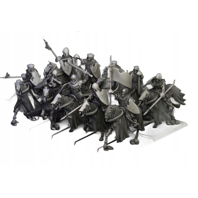 Mounted Skeletons x7 + command - Bigusson - Druk 3d - Highlands Miniatures