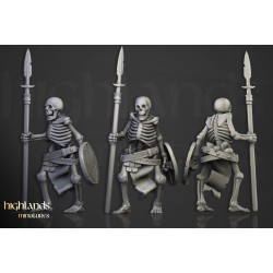 Skeleton Warriors Unit x7 + command - Bigusson - Highlands Miniatures