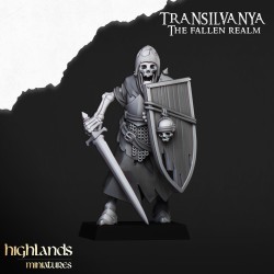 Skeletal Guard with hand weapons x 5 regular - 3d - Highlands Miniatures