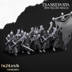 Skeletal Guard with Great Weapons x 5 regular - 3d - Highlands Miniatures