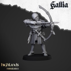 Gallia Archers x 7 + cmd - druk 3d - Bigusson - Highlands Miniatures